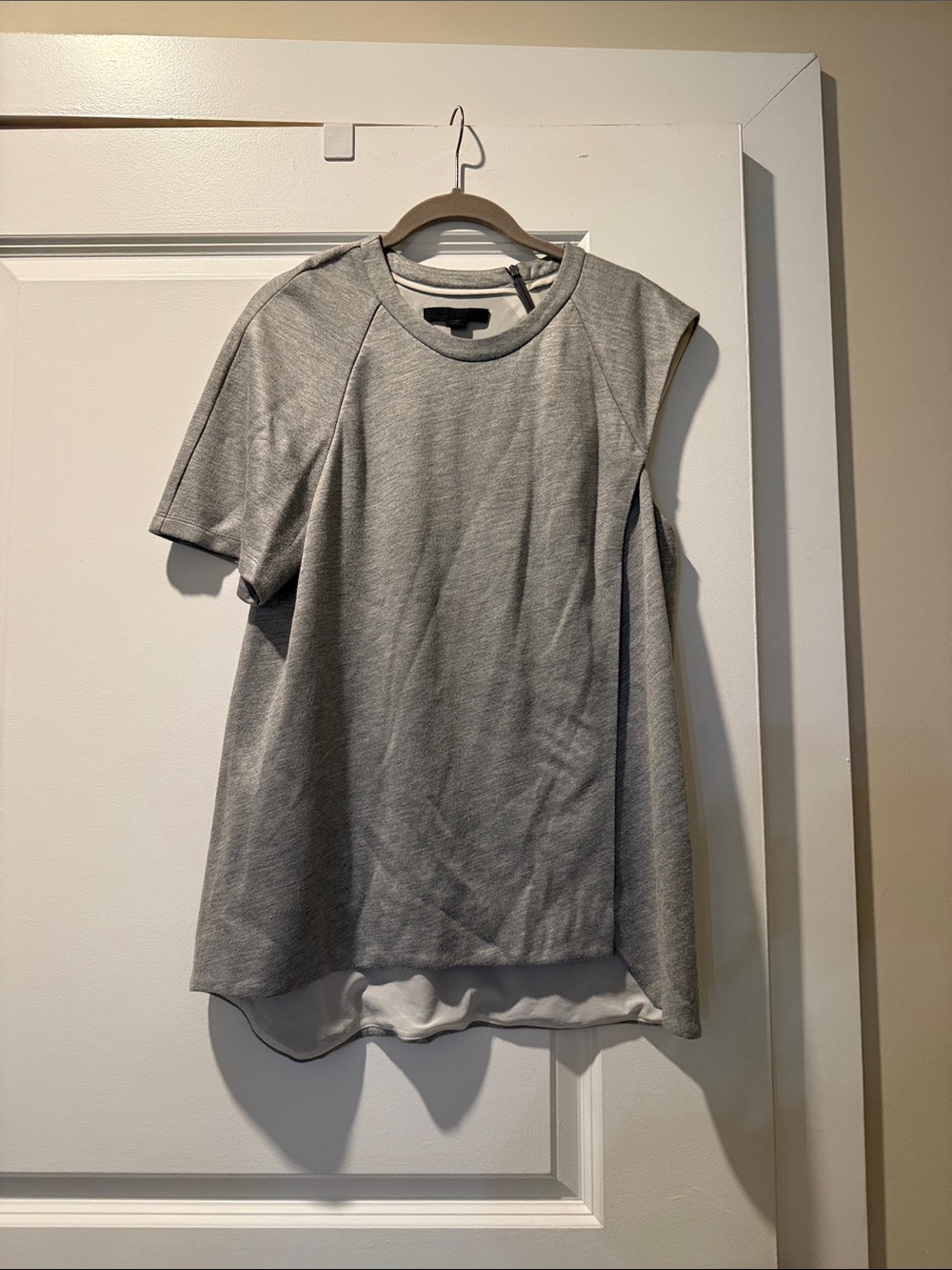 Alexander Wang Gray Short-Sleeve Layered Crewneck Shirt